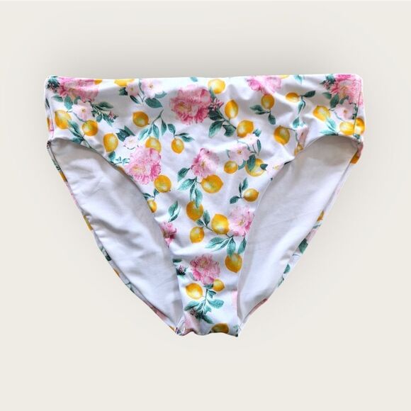 NWOT Victoria's Secret Floral Lemon Blossoms Tropical High Waist Bikini Bottom L - Picture 1 of 7